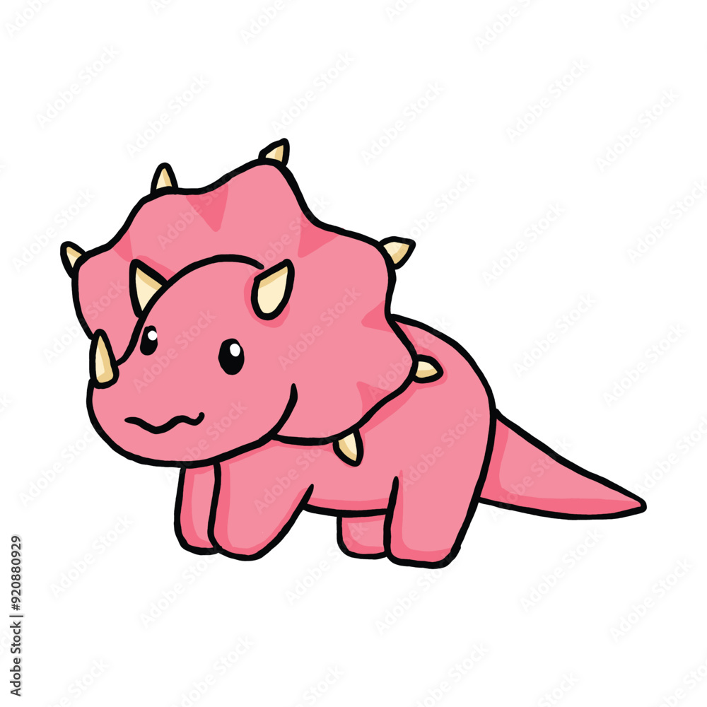 Cute Dinosaur triceratops Cartoon Illustration Cute Dinosaur triceratops Cartoon Illustration