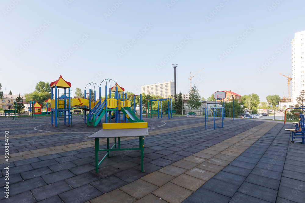 children's playground on the territory of an apartment building children's playground on the territory of an apartment building