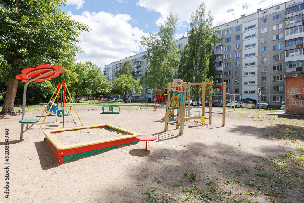 children's playground on the territory of an apartment building children's playground on the territory of an apartment building