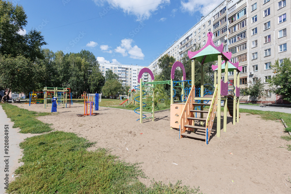 children's playground on the territory of an apartment building children's playground on the territory of an apartment building