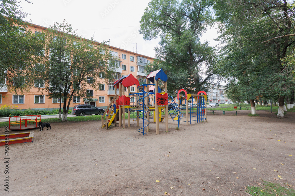 children's playground on the territory of an apartment building children's playground on the territory of an apartment building