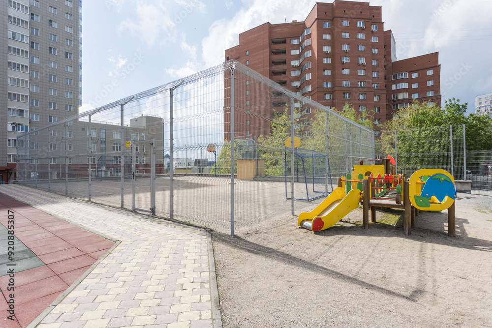 children's playground on the territory of an apartment building children's playground on the territory of an apartment building