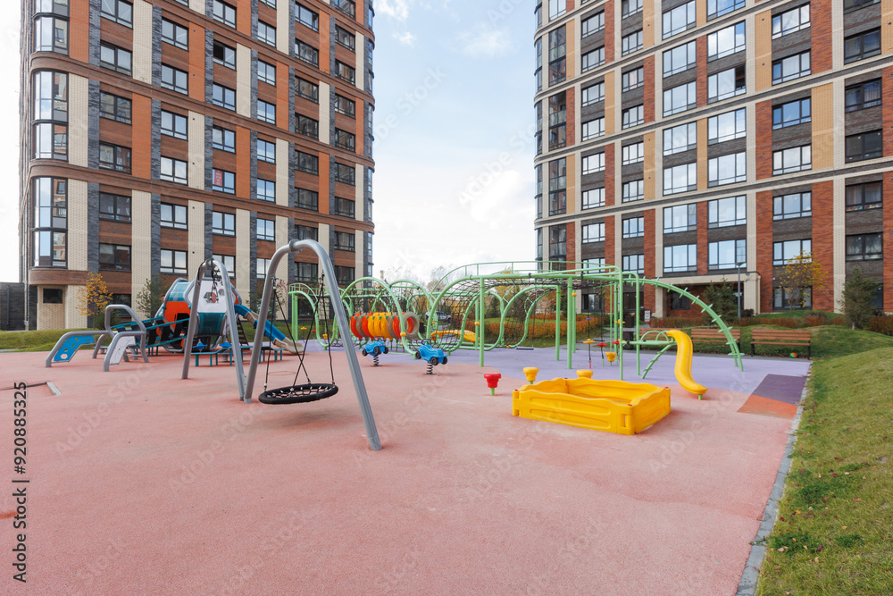 children's playground on the territory of an apartment building children's playground on the territory of an apartment building