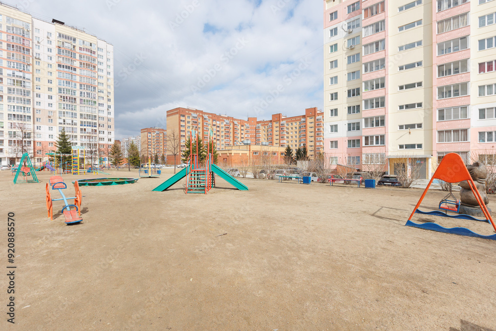 children's playground on the territory of an apartment building children's playground on the territory of an apartment building