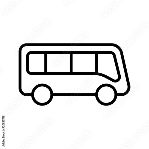 Bus icon vector for web and mobile app color editable