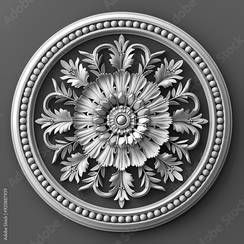 Vector round floral monochrome classic ornament. Greek meander. Patterns of Greece and ancient Rome. European border in a circle.