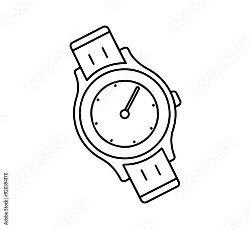 hand watch vector Icon, line art, outline, silhouette illustration