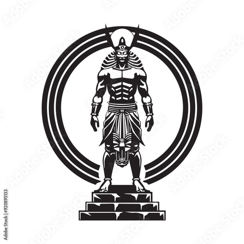 Warrior Statue Images. Warrior Statues Stock Illustrations isolated on white background