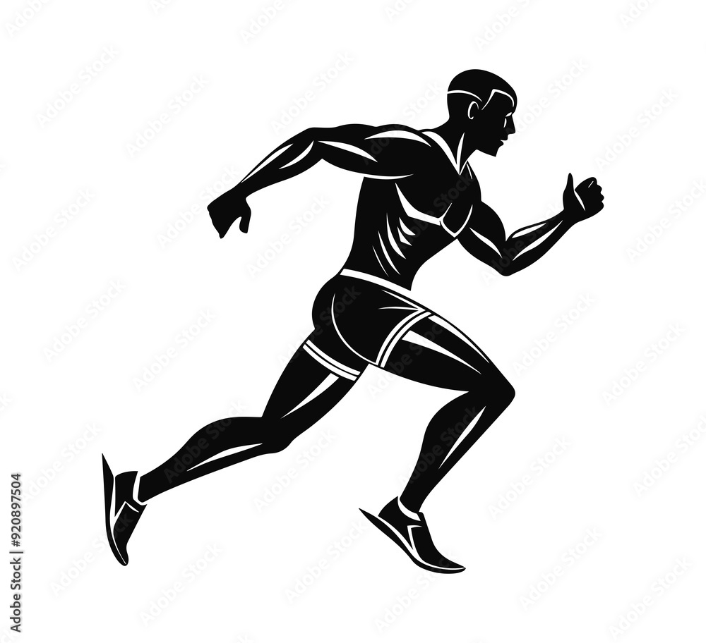 silhouette of a man running silhouette of a man running