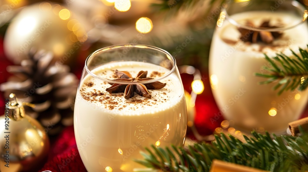 Christmas glass of eggnog Christmas glass of eggnog