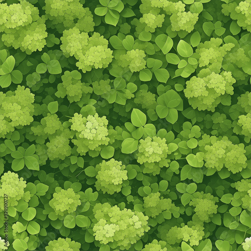 アニメ風の緑のあじさいのテクスチャパターン