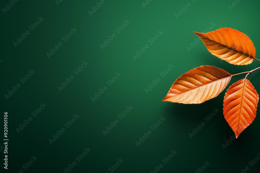 Obraz premium leaf on green background