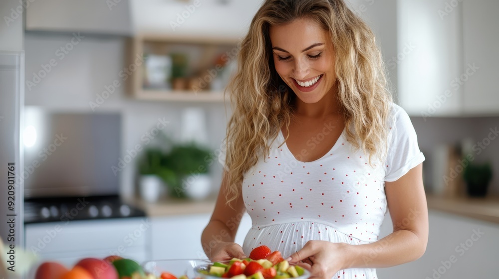 A pregnant woman with a radiant smile is preparing fresh food in a modern kitchen, creating a warm and nurturing atmosphere filled with joy and anticipation. A pregnant woman with a radiant smile is preparing fresh food in a modern kitchen, creating a warm and nurturing atmosphere filled with joy and anticipation.