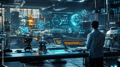 Wallpaper Mural Futuristic AI-Powered Smart Factory with Real-Time Monitoring and Adaptive Manufacturing Torontodigital.ca