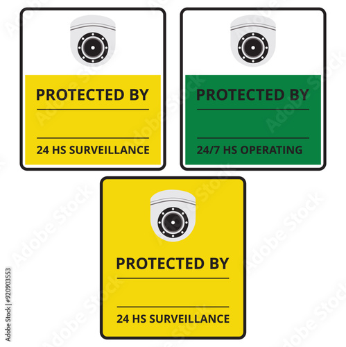 Cartel de servicio de monitoreo y vigilancia 24 horas, Vector