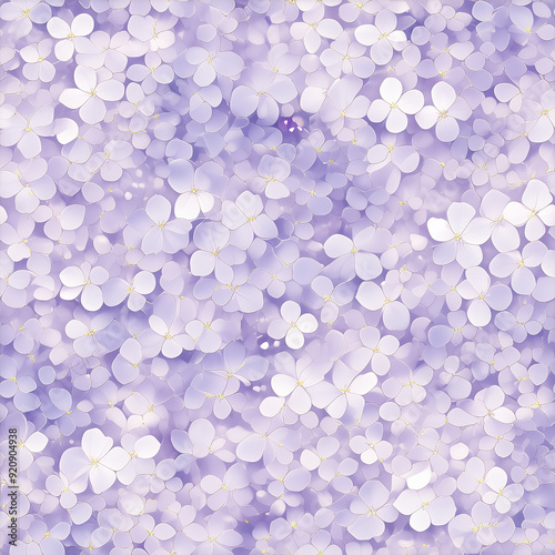 アニメ風のライラック（薄紫）のあじさいのテクスチャパターン