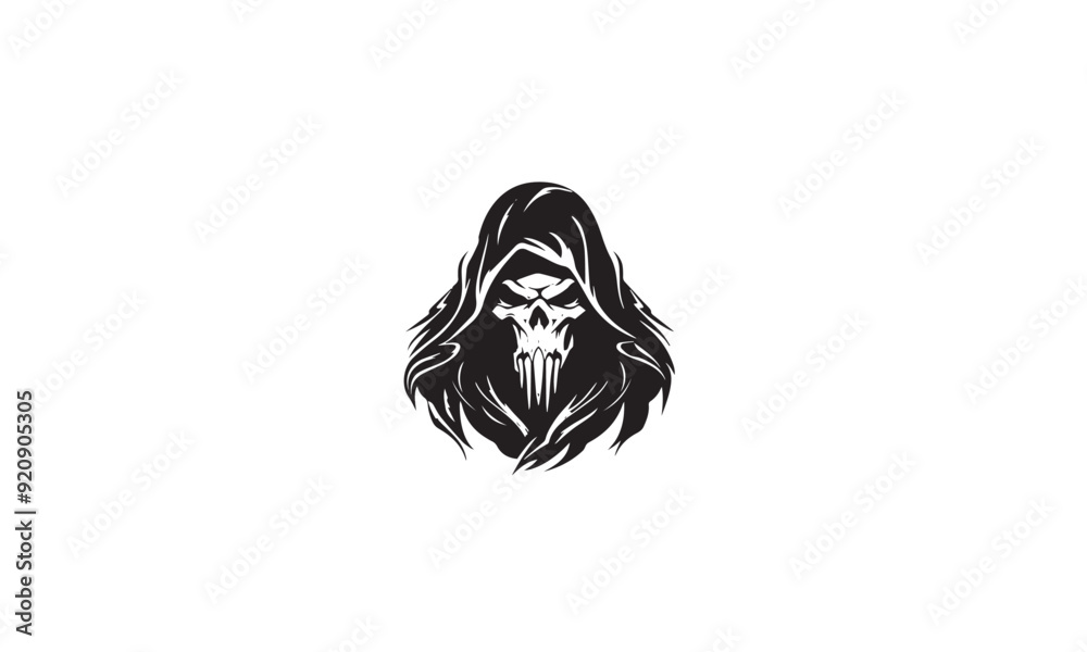 Obraz premium Reaper black logo white background