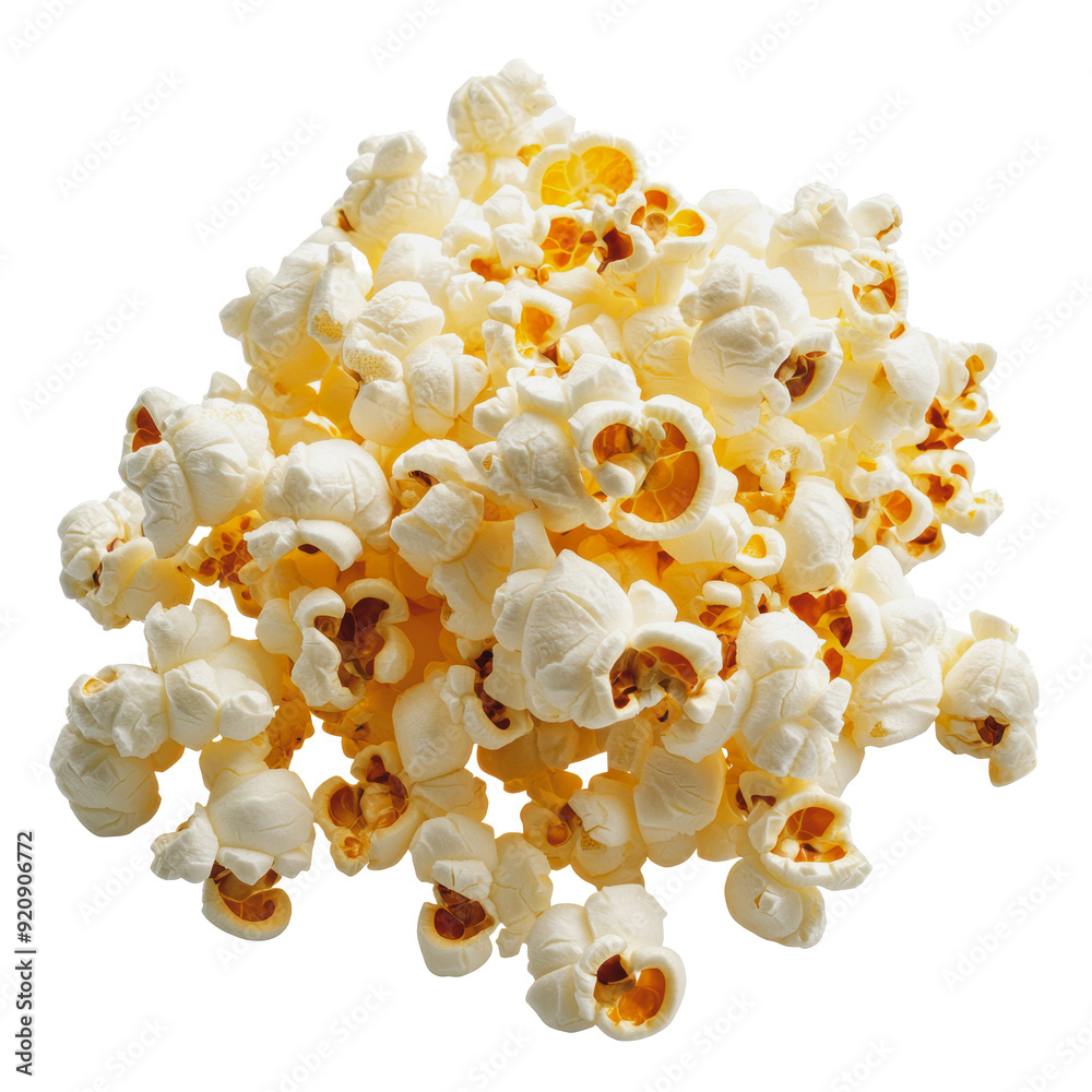 PNG Freshly popped popcorn on a plain background PNG Freshly popped popcorn on a plain background