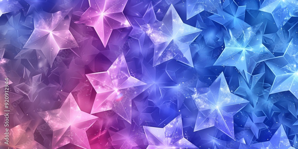 A colorful background with sparkling stars in shades of blue and pink, creating an enchanting scene A colorful background with sparkling stars in shades of blue and pink, creating an enchanting scene