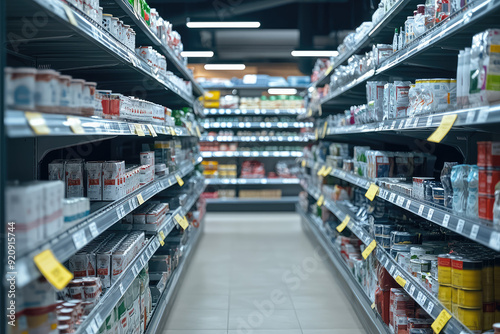 Wallpaper Mural A Rare Glimpse into a Supermarket with Empty Shelves, Reflecting Current Trends and Challenges in Grocery Shopping. Torontodigital.ca