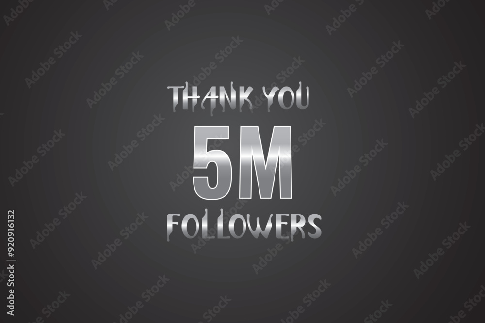 Obraz premium 5000000 OR 5m followers celebration. Thank you 5000000 followers congratulation template banner. banner for social 5m friends and followers. celebrate subscribers and followers. 