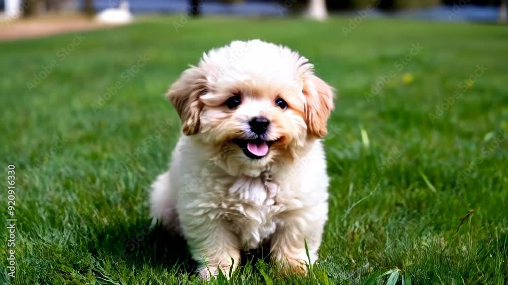A cute puppy sits on green grass, exuding joy and playfulness in a vibrant outdoor setting, fostered by warmth and companionship. A cute puppy sits on green grass, exuding joy and playfulness in a vibrant outdoor setting, fostered by warmth and companionship.