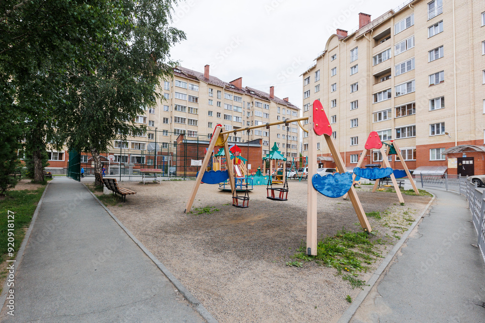 children's playground on the territory of an apartment building