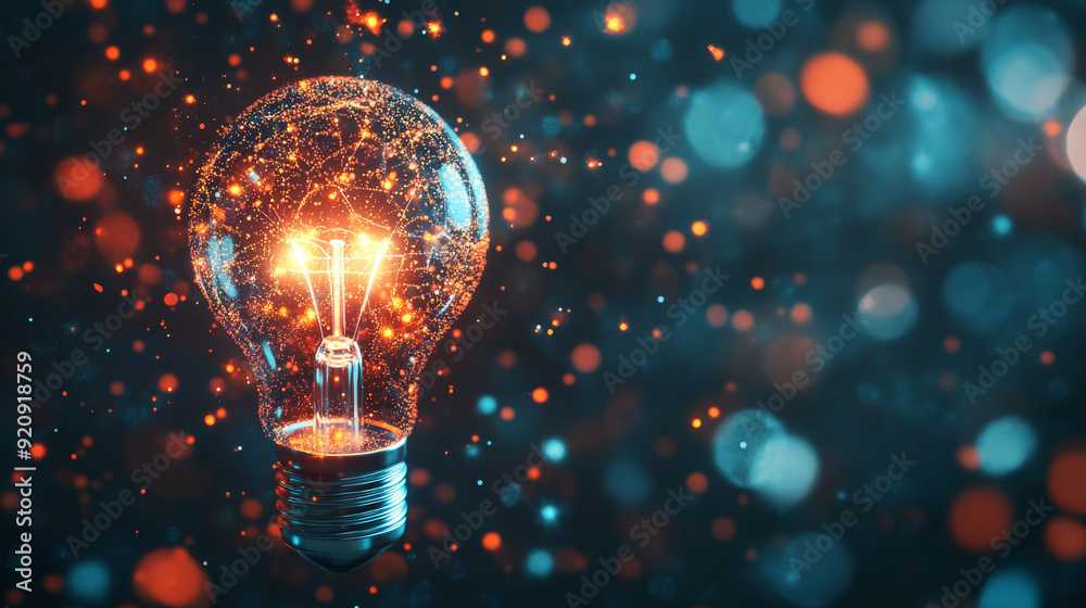 Bulb representing future technology, innovation background, and creative idea concept. Bulb representing future technology, innovation background, and creative idea concept.