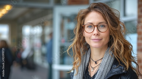 Portrait of a Woman with Glasses and a Scarf