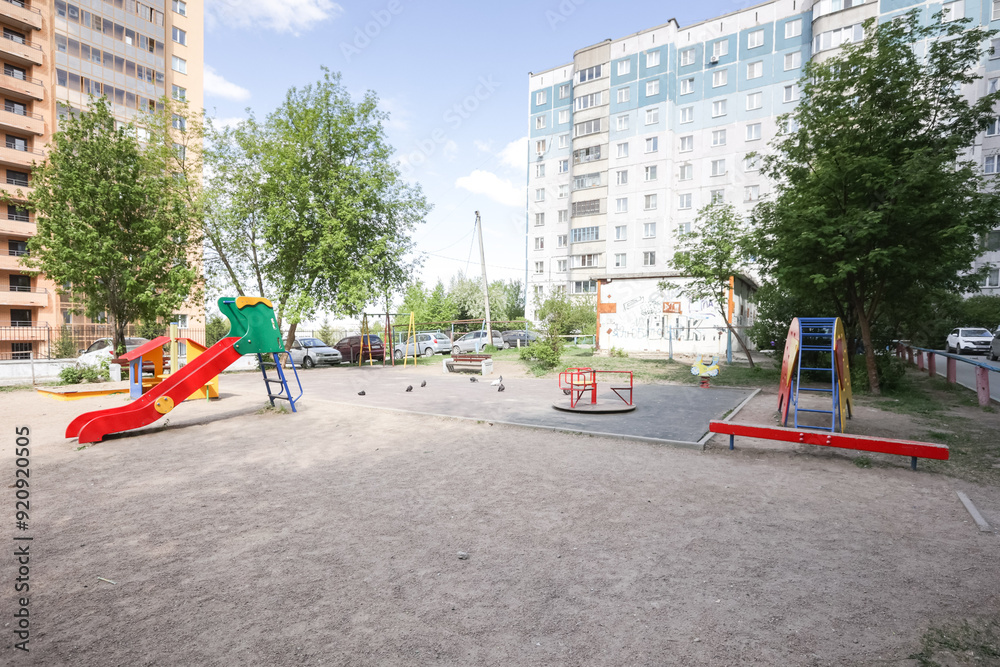 children's playground on the territory of an apartment building children's playground on the territory of an apartment building