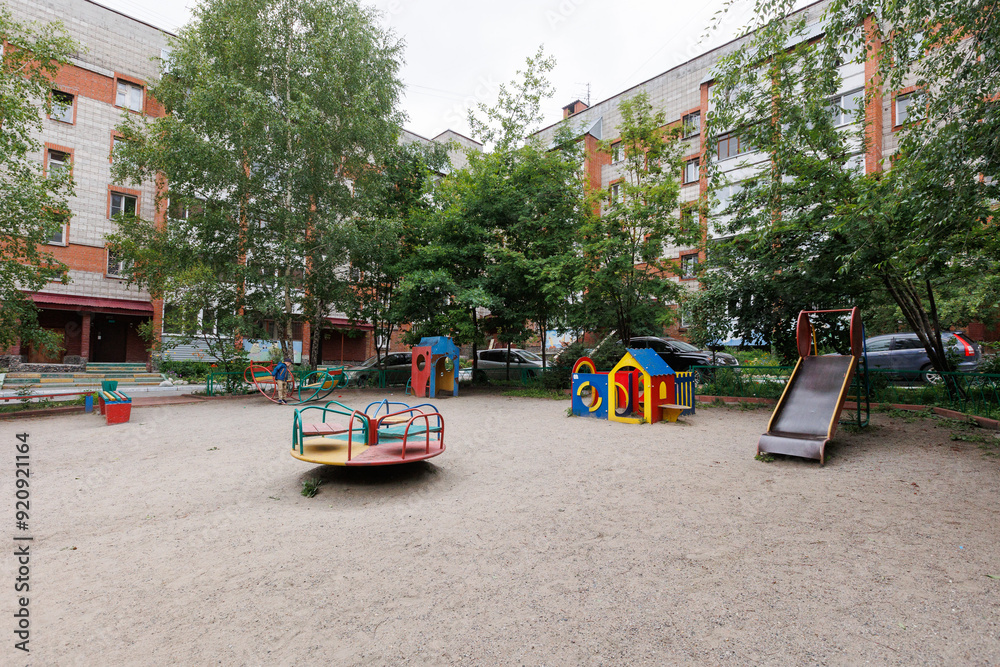 children's playground on the territory of an apartment building children's playground on the territory of an apartment building