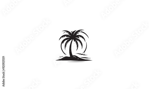 beach black logo concept vector template