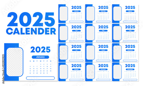 2025 Artistic Monthly Calendar Template