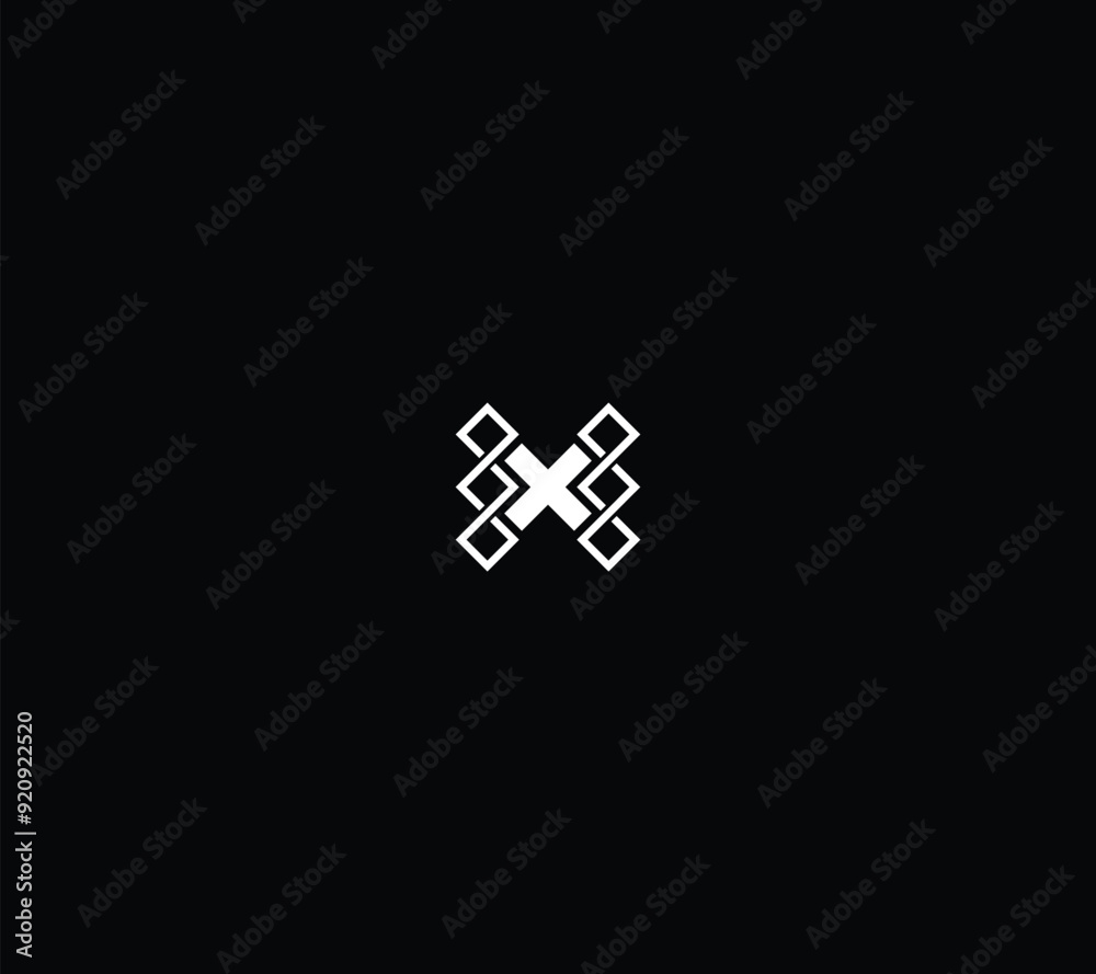 Letter HX or NX monogram with black background. Letter HX or NX monogram with black background.