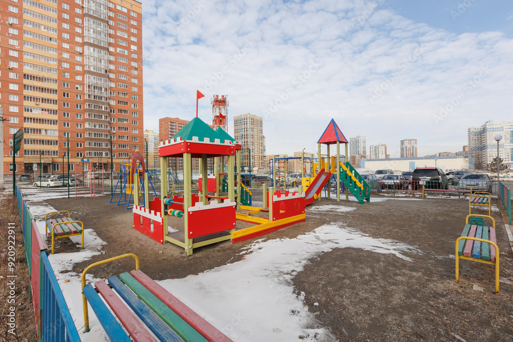 children's playground on the territory of an apartment building children's playground on the territory of an apartment building
