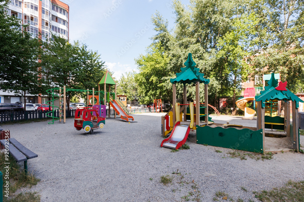 children's playground on the territory of an apartment building children's playground on the territory of an apartment building