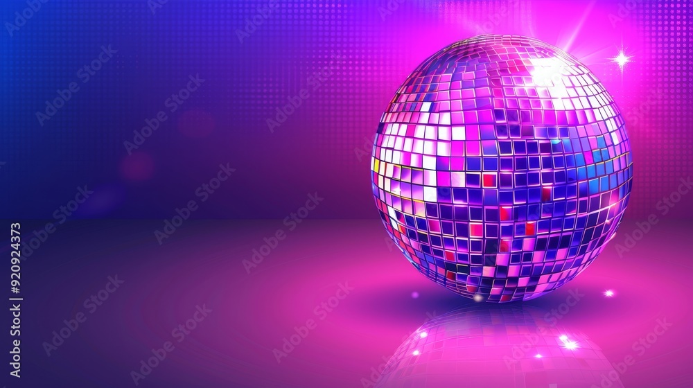 Vibrant Disco Banner Featuring a Shiny Mirrorball, Perfect for Party Invitations and Dance Club Celebrations with Stylish Fashion Elements Vibrant Disco Banner Featuring a Shiny Mirrorball, Perfect for Party Invitations and Dance Club Celebrations with Stylish Fashion Elements