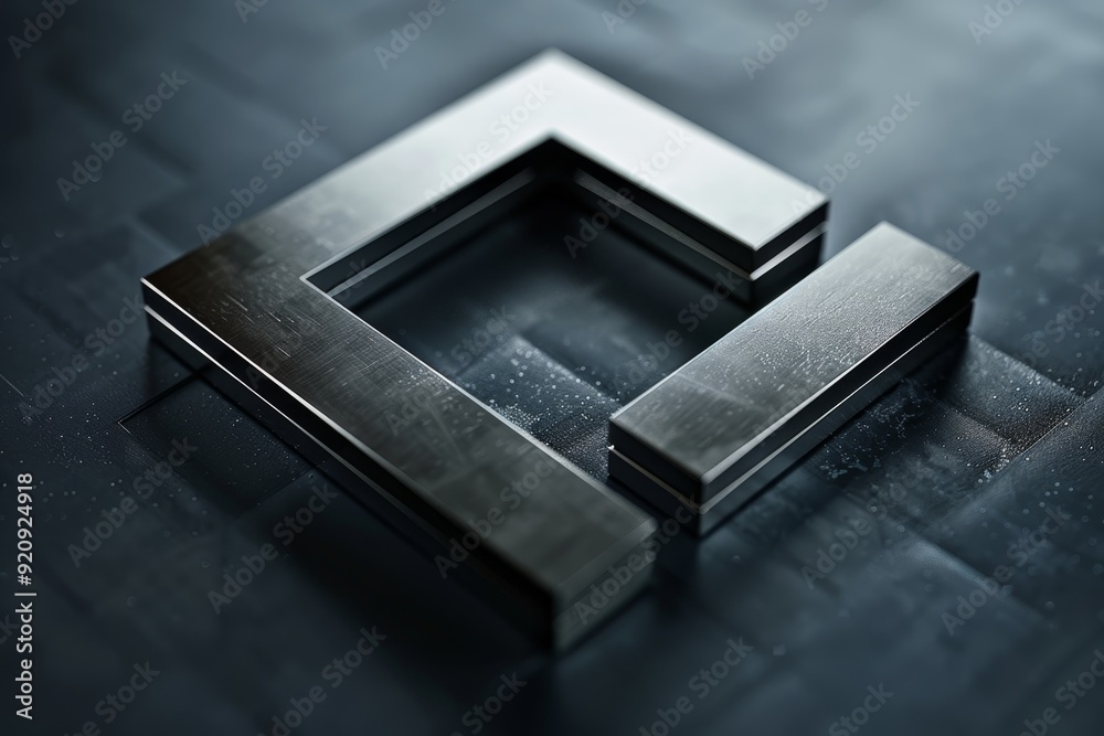 High-tech business logo with a sleek metallic design High-tech business logo with a sleek metallic design