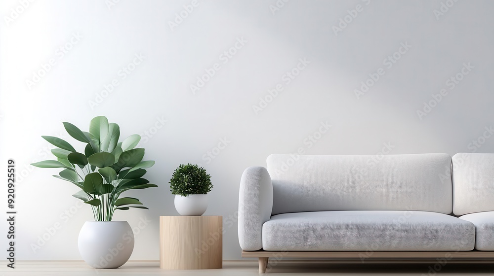 A minimalist Scandinavian living room with soft, neutral tones, natural wood, and green plants, 3D Render, Earthy Colors, Serene and Cozy Atmosphere A minimalist Scandinavian living room with soft, neutral tones, natural wood, and green plants, 3D Render, Earthy Colors, Serene and Cozy Atmosphere