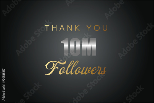 10000000 OR 10m followers celebration. Thank you 10000000 followers congratulation template banner. banner for social 10m friends and followers. celebrate subscribers and followers.
