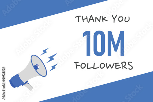10000000 OR 10m followers celebration. Thank you 10000000 followers congratulation template banner. banner for social 10m friends and followers. celebrate subscribers and followers.
