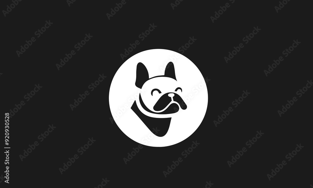 Fototapeta premium oneline pet shop logo mark, white background