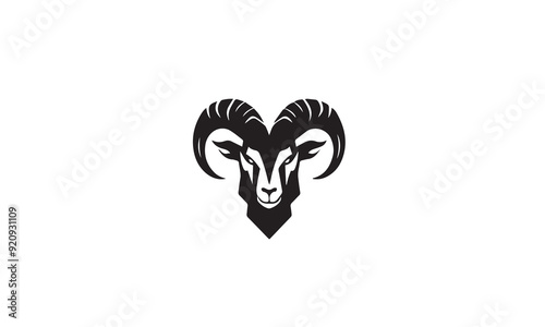Ram head mascot white background