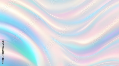 Holographic background seamless trendy iridescent light foil texture. Soft holographic pastel unicorn marble background pattern. Modern pearlescent blurry abstract swirl illustration.	