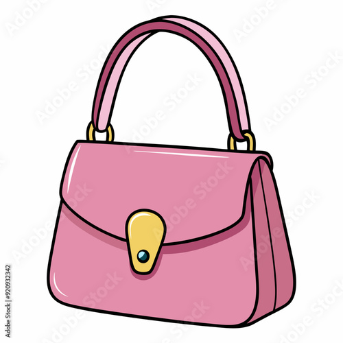Pink purse handbag or crossbody shoulder bag stock illustration