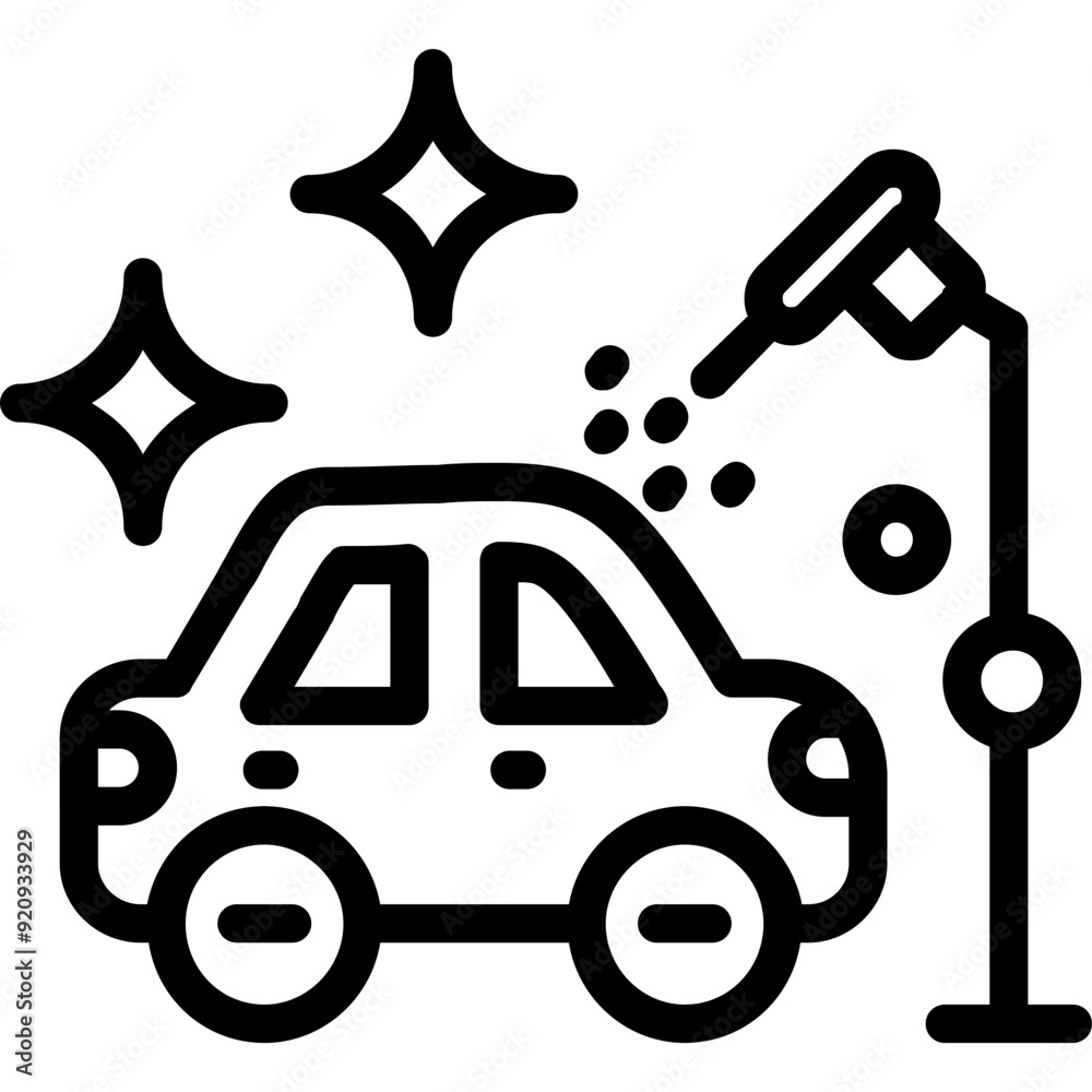 Fototapeta premium Car with a pressure washer Icon