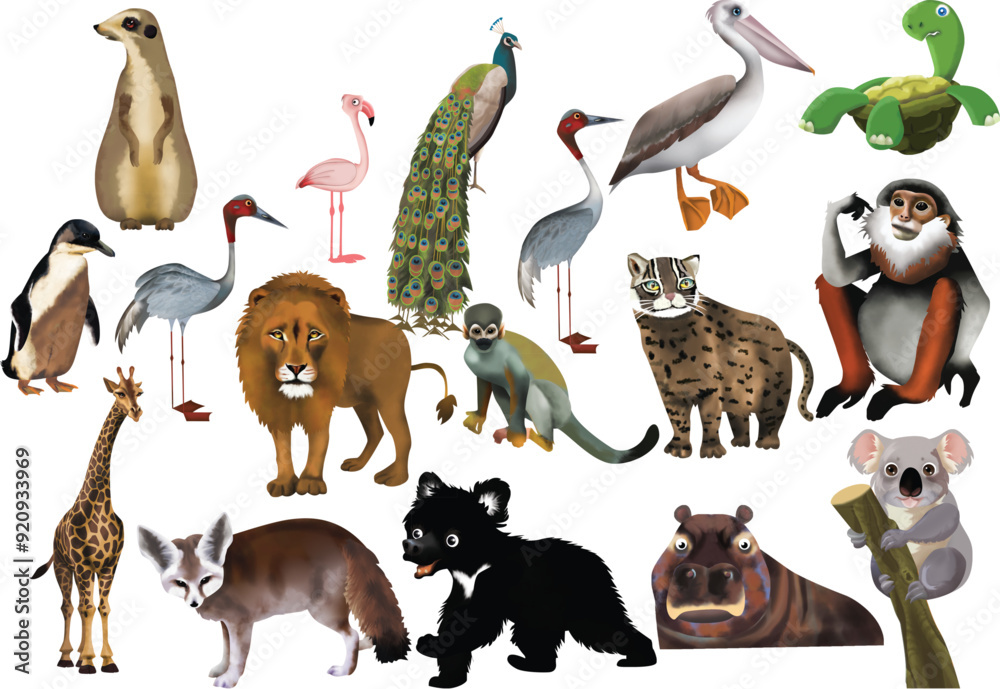 Obraz premium set of animals Artwork 1