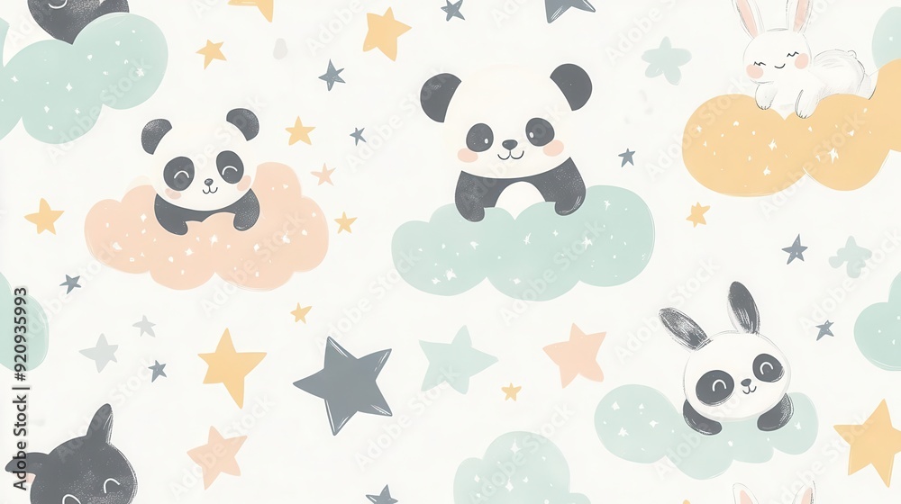 Fototapeta premium A delightful cute wallpaper featuring adorable animals