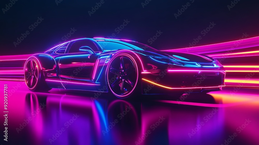 Futuristic Neon Glow. Dynamic speed and energy concept Futuristic Neon Glow. Dynamic speed and energy concept