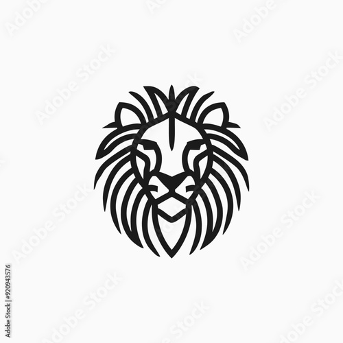 Lion head logo animal vector template illustration